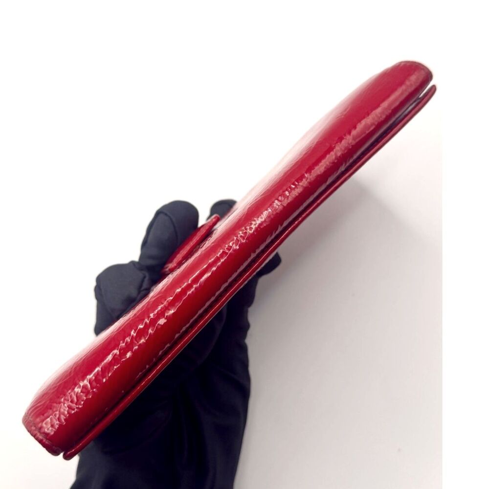 YSL Yves Saint Laurent Vintage Belle de Jour Patent Wallet WOC Red Authentic - Picture 12 of 16